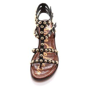 Sam Edelman Eavan Leather Strappy Gladiator Studded Brown Sandals Women's 8.5